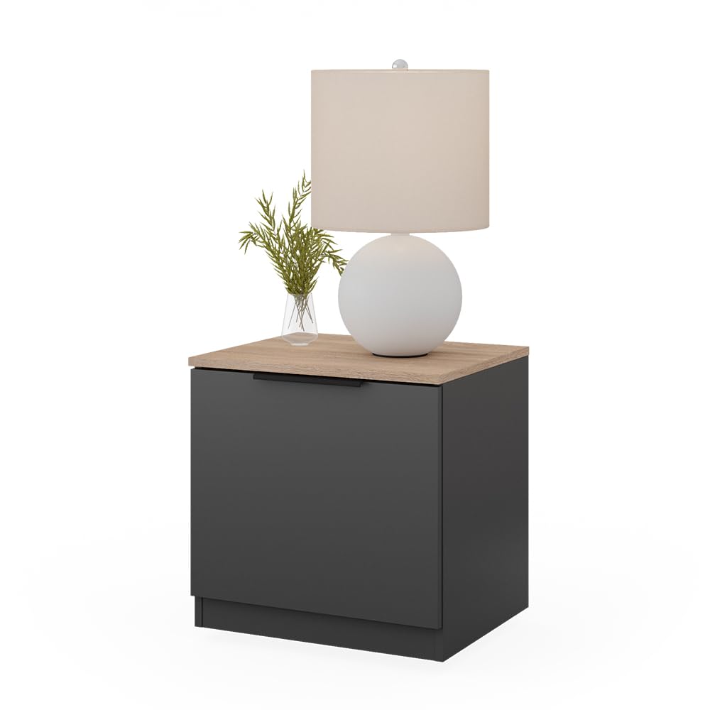 Vicco Table de Chevet Betti, Anthracite/Sonoma, 50x50cm, pour Le Rangement d’Objets du Quotidien et combinable