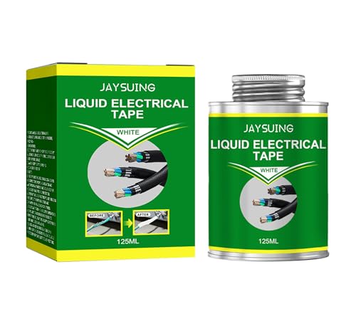 Image of 4.2oz (125ml) Liquid Electrical Tape, Waterproof & High Temperature Resistant, Fast-Drying Liquid Insulation Glue for Electronics, Wires & Electrical Equipment (White)
