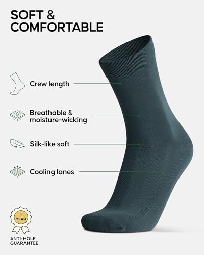 Image of DANISH ENDURANCE Crew Dress Socks, Viscose From Bamboo, 3 & 6-Pack