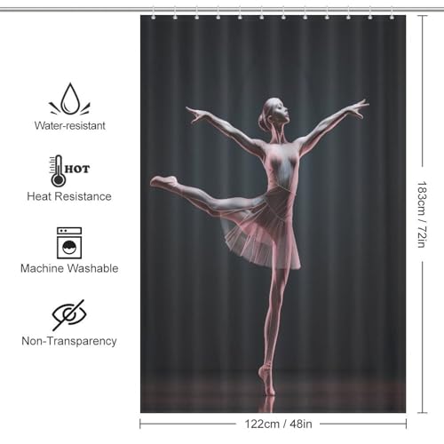 Rideau de douche ballet pour baignoire créant une salle de bain zen - 4