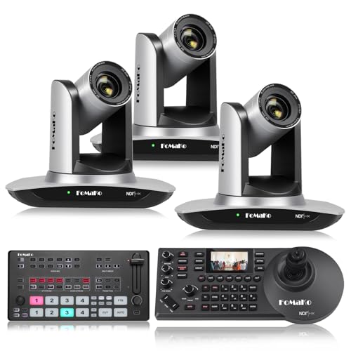 Image of FoMaKo NDI Camera AI Auto Tracking HDMI PTZ Camera, 30x Optical Zoom, for Mind and Body Sports Including Chess,Go and Bridge comprtions Live Streaming and Live Production (FMK30UH NDI X3+KC608N+M1)