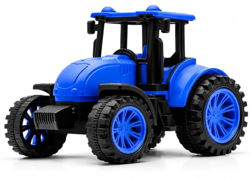 Image of Friction Powered Farm Tractor Toy for Kids Toddlers Boys Girls | Pull Back Medium Tractor Engine Vehicle Toy | Blue Agriculture Tractor Toy Age 3+ | BIS Certified | Made in India | NeoKiddo (Blue)
