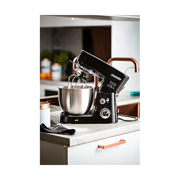 JUNG MESKO MS4217 Küchenmaschine, Knetmaschine, 1200W, Edelstahl Schüssel 3,5 L, 6 Stufen, Rührmaschine mit Knethaken, Rührbesen, Schlagbesen – Bild 6