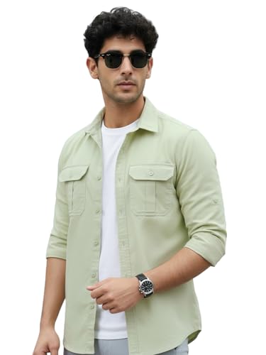 Image of Urbano Fashion Men's Cotton Full Sleeve Regular Fit Casual Solid Shirt