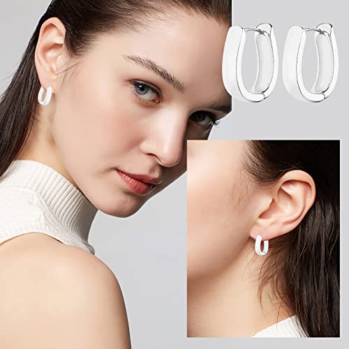 Image of Wgoud 6 Pairs Chunky Gold Hoop Earrings for Women, 14K Gold Plated Hoop Earrings Hypoallergenic, Thick Lightweight Twisted Huggie Hoops Earring Set for Women's Jewelry GIfts