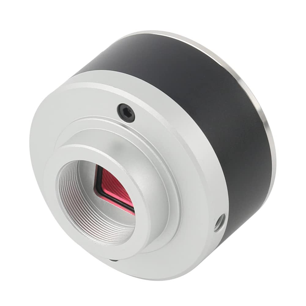 1080p HDMI USB Tipo-c Salida Sensor de cámara de microscopio Digital Industrial y Lente de Montaje en C 180X con luz de Anillo Ajustable de 56 LED - Negro