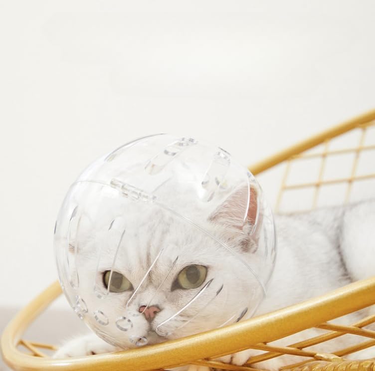 Amazon | 猫エリザベスカラー 猫用ヘッドカバー ペット口輪 透明