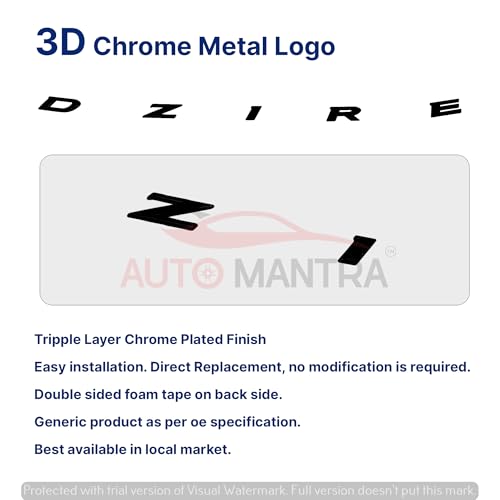 Image of DZIRE Self Adhesive | Metal Sticker Logo Badge 3D Emblem Car Sticker (Black)