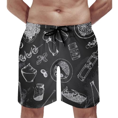 Shorts de bain homme nourriture au séchage rapide en taille S