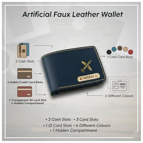 Image of Customised Men's Wallet with Name | Vegan Faux Leather | Personalised Gift for Men