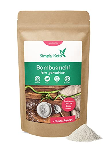 Simply Keto Bambusmehl aus Bambusfasern Lower Carb* - 300g fein gemahlen - Lower Carb* Mehl Alternative für Backwaren - Ideal für Lower Carb* & Ketogene Ernährung - Glutenfrei & Vegan