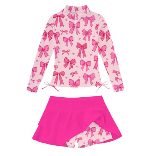 Image of Vogseek 3-12T Girls Swimsuit Long Sleeve Rashguard Bathing Suits Swim Set