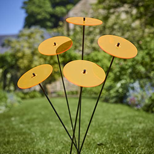 Set of 5 Sun Discs, Sun Catcher Garden Decor Large Glowing Ornamental Garden Stakes 75cm - Image 2