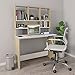 vidaXL Scrivania con Mensole Elegante Salvaspazio Organiser Robusta Moderna Scrittoio Tavolo Ufficio PC Libreria Bianco e Rovere Sonoma in Truciolato