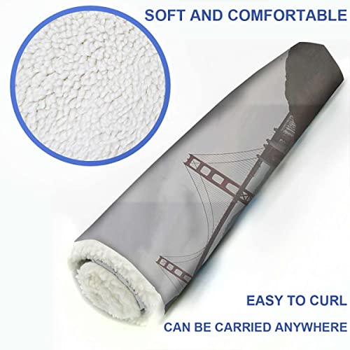 Blue Turquoise Thermal Pet Mat Bed Liner Bridge Panoramic View Soft Warm Puppy Blanket Cover Dog Cat Fluffy Fur Blanket Sleep Landscape 18" X 22" #TOP4