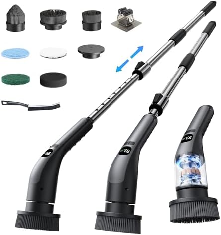 Electric Spin Scrubber, IPX7 Waterproof Shower Cleaning Brush wit...