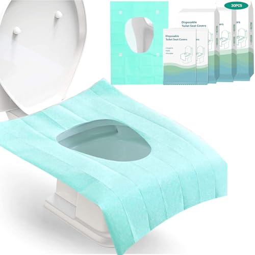 WLHFDC Copriwater usa e getta,30 Pezzi Portatili Copri WC Usa e Getta per Bambini/Adulti/donne incinta,Impermeabile Singolo Copriwater Usa e Getta Igienici Copriwater portatile da Viaggio Campeggio