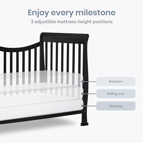 Image of Dream On Me Violet 7 in 1 Convertible Life Style Crib, Black