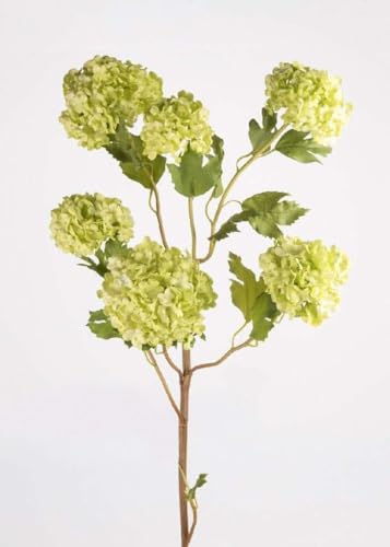 Afloral Faux Flowers Snowball Flower Stem in Green - 43.5