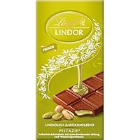 Lindt Schokolade | LINDOR Tafel Pistazie | 100g | feinste Vollmilch-Schokolade mit einer unendlich zartschmelzenden Pistazien-Creme-Füllung | Schokoladen-Tafel