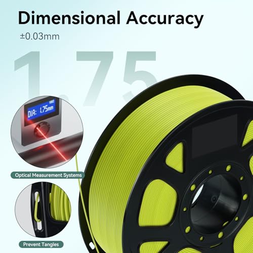 Image of Kingroon PLA Filament 1.75mm 3D Printer Filament Bright Green Pla Filament 1kg Filament Dimensional Accuracy + /- 0.02mm, Fit Most FDM Printer,Green Apple