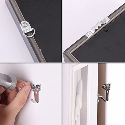 Image of Mr. Pen- Picture Hanging Kit, 220 pcs, Silver, Assorted Hooks, Nails | Sawtooth Hangers, D-Rings, Steel Wire, Ring Hooks, Home Wall Mount Hardware for Frames, Canvas, Decor