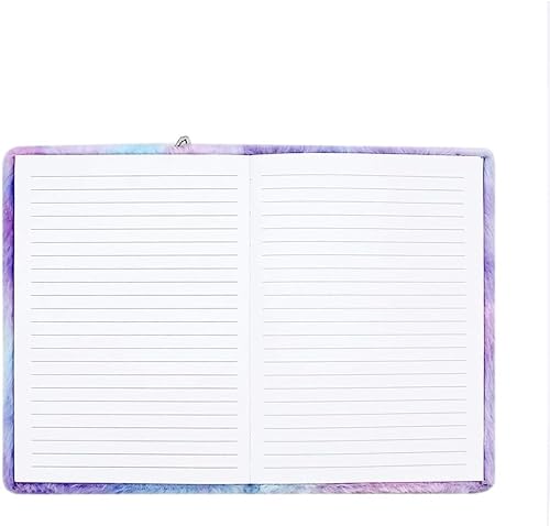 Image of SAMVARDHAN Plush Notebook Journal Cute Rainbow Unicorn Diary for Kids Girls Boys Writing Drawing (A5, 160 Lined Pages), Ink Color-Multicolor