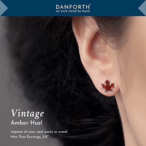 DANFORTH - Maple Leaf Fall/Autumn Mini Post Earrings, 3/8”, Pewter with Surgical Steel Post, Made In USA, Gift Boxed4
