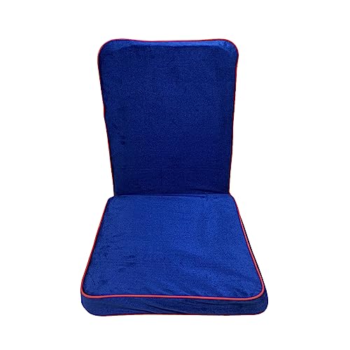 Image of Kawachi Right Angle Back Support Floor Chair Portable Foldable Meditation and Yoga Seat with Firm Backrest Lightweight Comfortable Floor Seating for Home (i113-Blue)