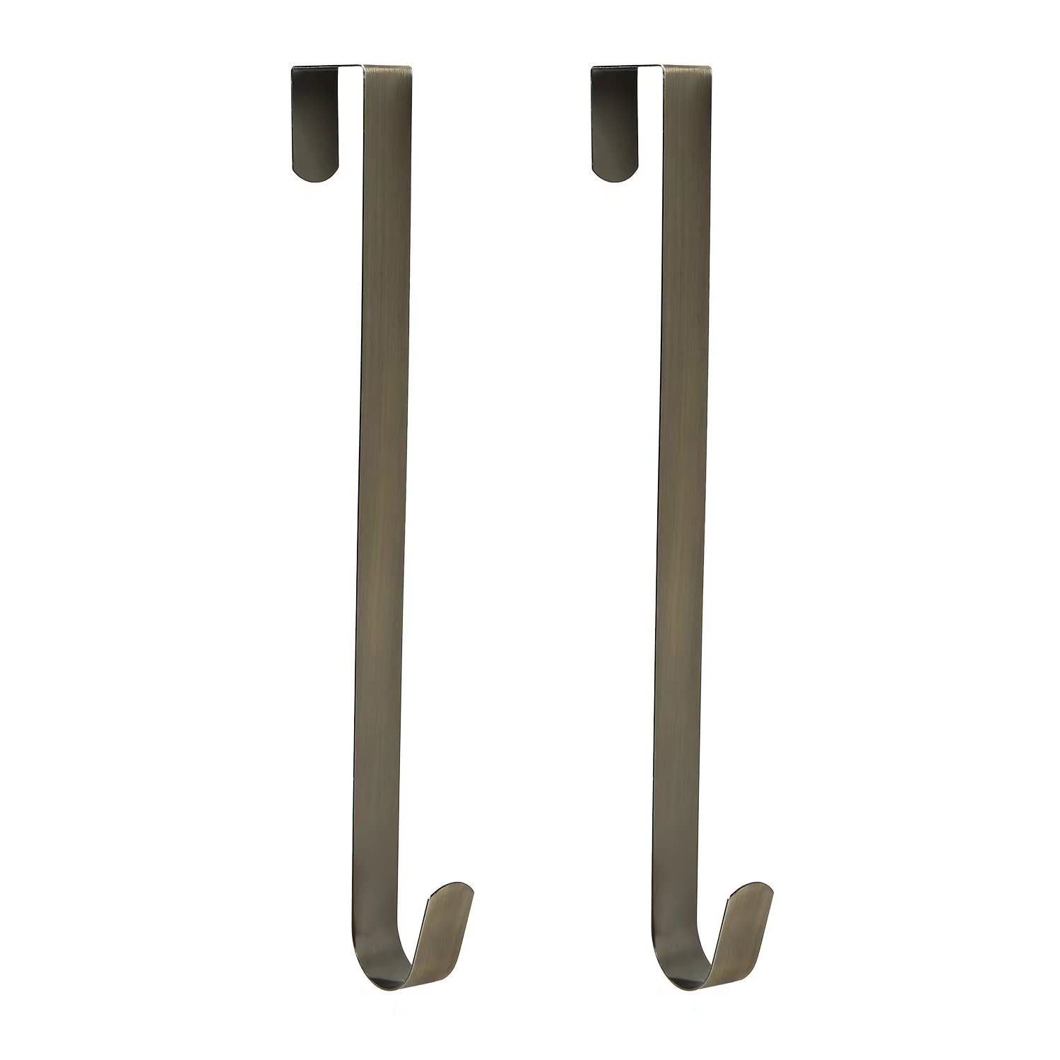 Sattiyrch 15" Wreath Hanger for Front Door,Sturdy Steel Wreath Door Hanger,Over The Door Hanger Hook (Bronze,2)
