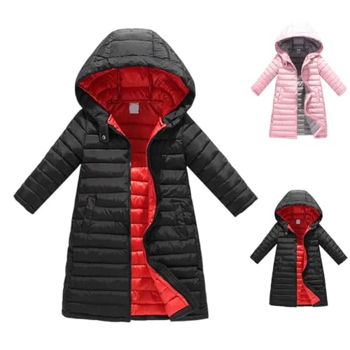 Kids Girls Hooded Puffer Parka Coat Lightweight Zip Up Quilted Down Jacket Fall Winter Warm Soft Puffy Outwear