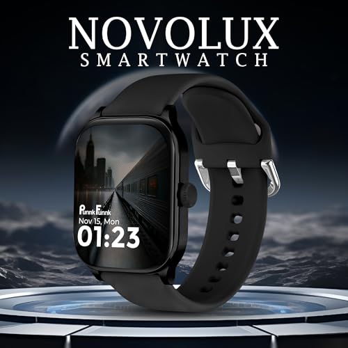 Image of PunnkFunnk NovoLux HD Display Smartwatch for Men & Women Answer /Make Calls, Heart Rate Monitor, 113+ Sports Modes, Step Counter, IP68 Waterproof, Compatible with Android & iOS(Black)