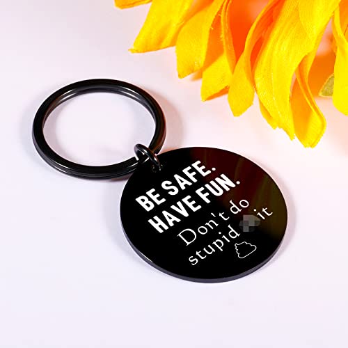 Funny Gift From Mom Inspirational Keychain For Teen Boys Girls Gifts For 16Th 18Th Birthday Christmas Valentines Day Gifts Don't Do Stupid Poop Drive Safe Keychain Kids Graduation Gifts For Him Her #TOP4