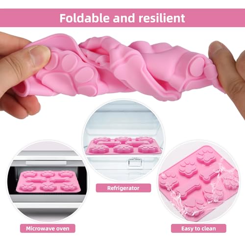 Luxoraiova 2 Stück Backmatte Hundekekse, Backmatten für Hundeleckerlies Set, Silikon Backform Hundekekse, Wiederverwendbare Bakeware Maker für Schokolade, Süßigkeiten, Gelee, Eiswürfel, Hund Behandelt