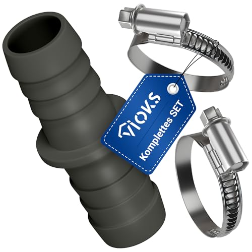 VIOKS El conector incluye 2 abrazaderas de 18-28 mm, conector de manguera de desagüe para lavavajillas y lavadoras.
