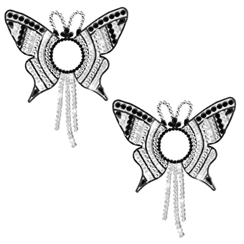 Sexy Nipple Pasties Rave Chest Stickers for Women Butterfly Pasties, Colorful Rhinestone Jewel Nipple Covers (Shakti) 2.5
