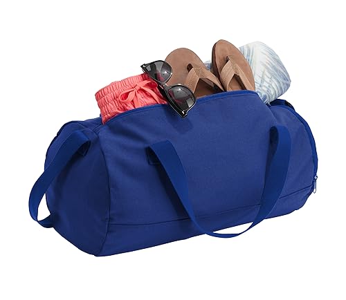 Cotton Sports Duffel Bag with Multiple Different Sport Design Choices (True Royal, Football)3
