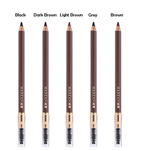 Scala Deluxe Eyebrow Pencil 5 Colors Pen Eye Smooth Brush Makeup Long Lasting Waterproof Brand (5# Brown)