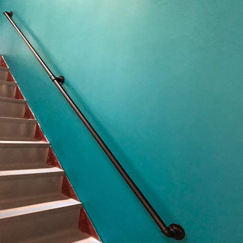 Main courante de rampe d'escalier murale en kit complet noir