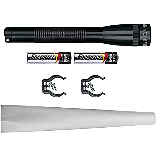 MAGLITE Mini Maglite LED 2AA Taschanlampe schwarz Verkehrssicherheits Pack mit Stabaufsatz gelb