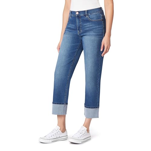 Angels Forever Young Womens Straight Crop Jeans