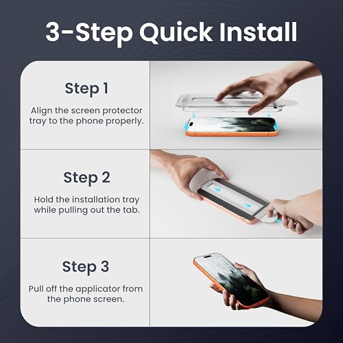 Image of CASEGEAR Impact Pro Screen Protector Compatible With iPhone 17 Pro | Unbreakable Protection | Complete Coverage Tempered Glass | Easy Installation Kit