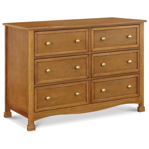 DaVinci Kalani 6-Drawer Baby Dresser for Nursery - Wooden Double Chest of Drawers for Kids, Boys & Girls - Multi-Purpose Storage Dresser for Bedroom, Living Room & Hallway - Easy to Assemble, Chestnut