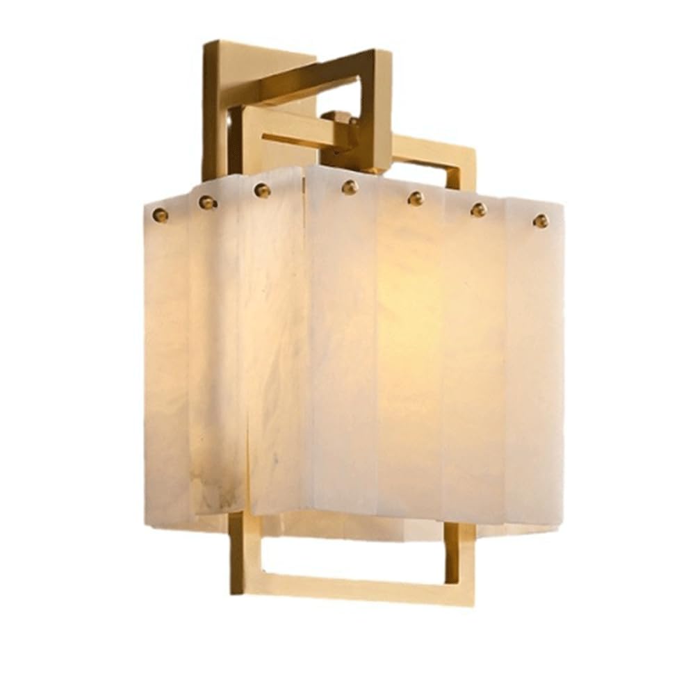 SHUANGZ Bathroom Marble Wall Mounted Lamp Farmhouse Style Natural Alabaster Wall Sconce,Vanity Hard Wiring Modern Wall Mount Wall Lights for Dining Room Staircase Entryway Cloakroom