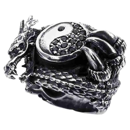 Anneau mâle gothique noir gravé 8mm et bague motard acier inoxydable