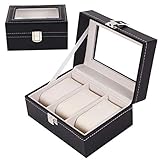 ● 3 große Fächer: 3 Herren-Uhren-Displaybox. Jedes Uhrenkissen hält eine kleine oder große Uhr ordentlich an Ort und Stelle.