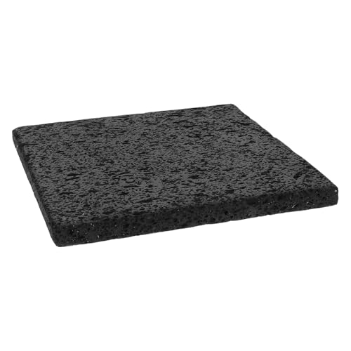 COLLBATH Piedra Volcánica para Asar Verduras y Mariscos, Sartén Rectangular Negra Fácil de Limpiar para Barbacoa Coreana en Mesa y Exteriores