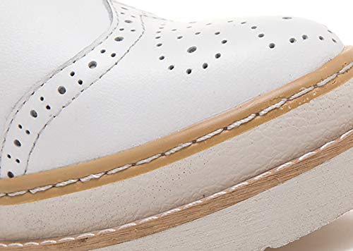 Odema sapato feminino plataforma plataforma anabela vintage Oxford clássico com cadarço e bico redon