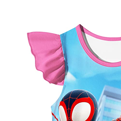 Girls Cartoon Summer Dress Toddler Super Hero Outfit Kids Amazing Clothes for 2-7 Years3