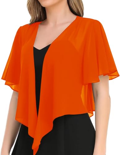 Image of Women's Solid Puff Sleeve Kimono Short Cardigan Loose Cover Up Casual Blouse Top Chiffon